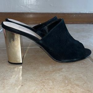 Aldo Black Suede Mules